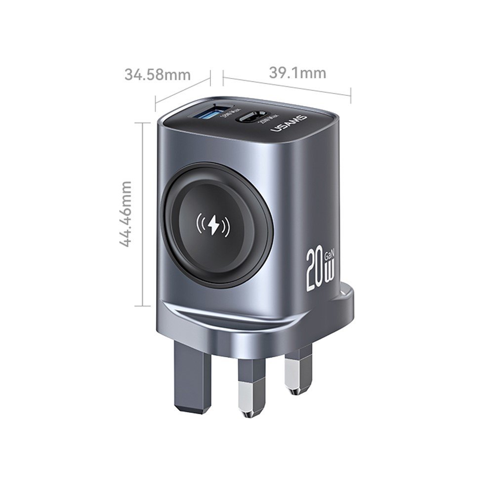 USAMS 20W Multifunctional iWatch Charger With A+C Port