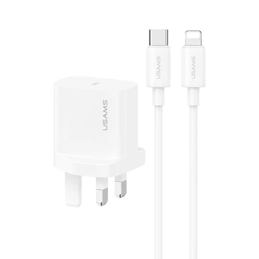USAMS 20W Fast Charger with 30W Type-C To Lightning 1m Cable – Yi Series OY CC227
